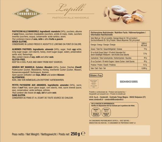 Lapilli – Pasticcini alle Mandorle 250g – Condorelli