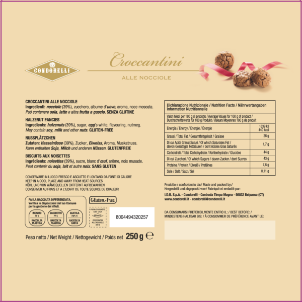 Croccantini alla Nocciola – Condorelli - Enoteca Treggì