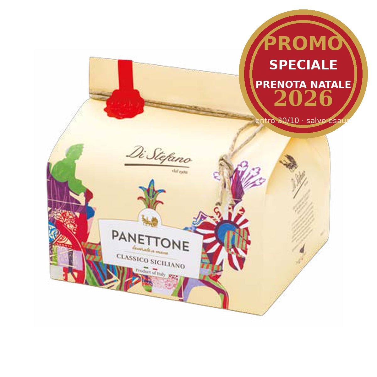 Panettone Classico Siciliano Di Stefano 750 g – Arancia Candita e Uvetta allo Zibibbo