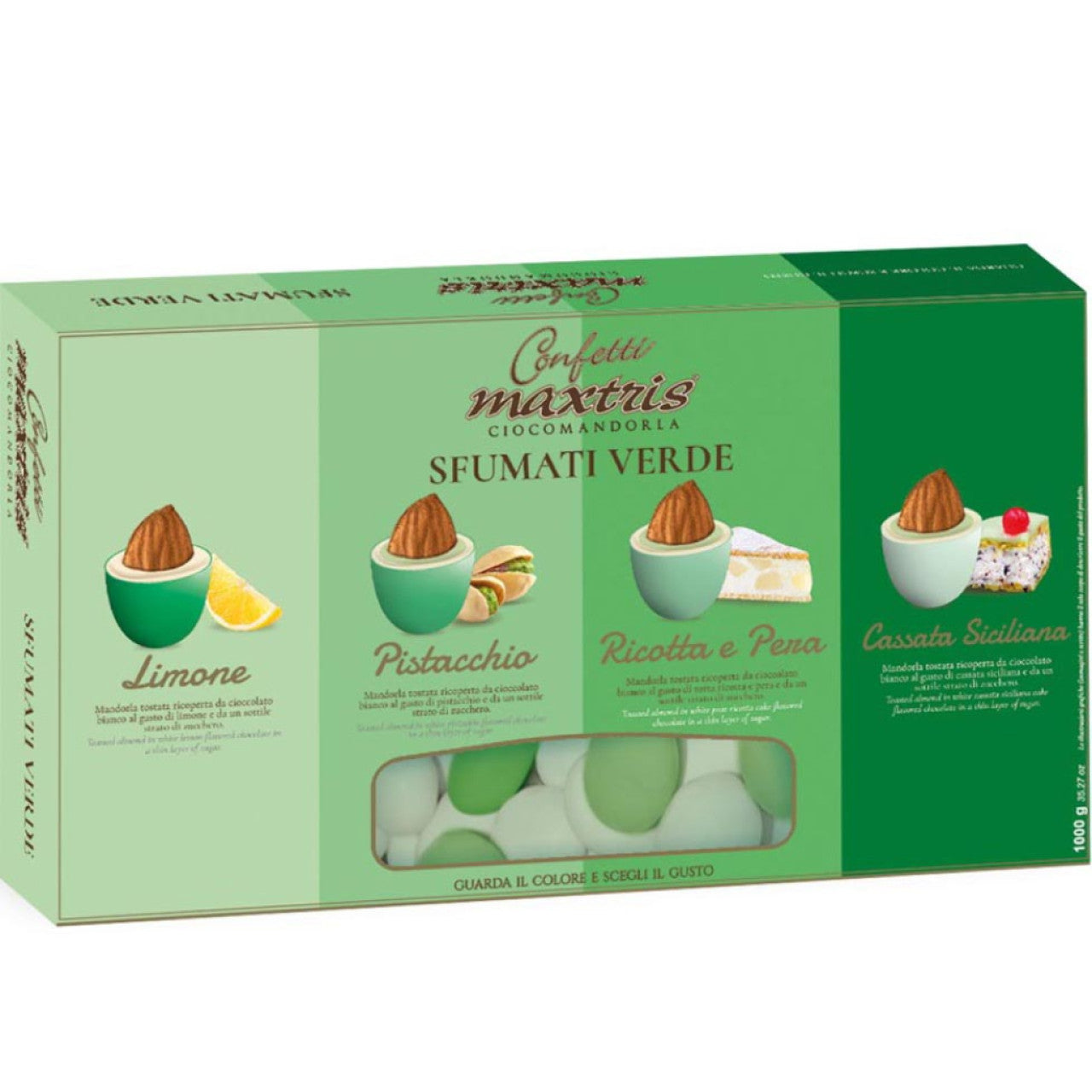 Kit 5 Confetti Ciocomandorla Sfumati Verde 1 kg