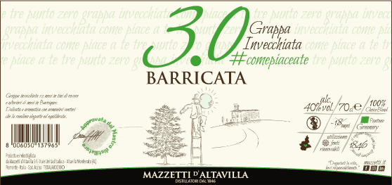 Grappa 3.0 Barricata - Mazzetti d'Altavilla - Enoteca Treggì