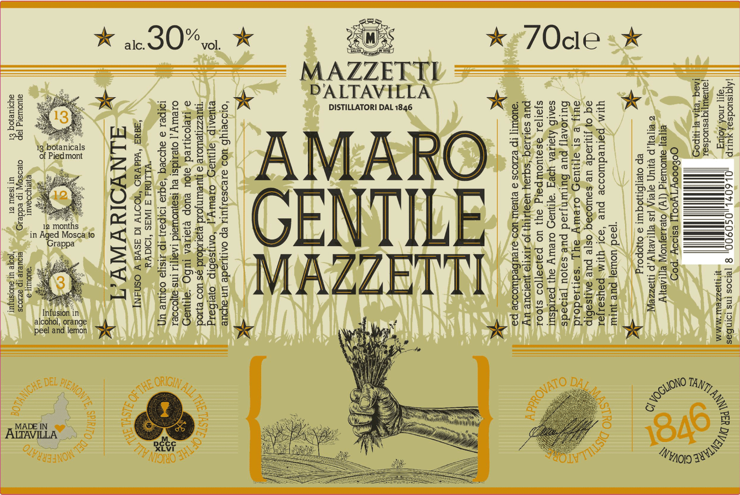 Amaro Gentile - Mazzetti d'Altavilla - Enoteca Treggì