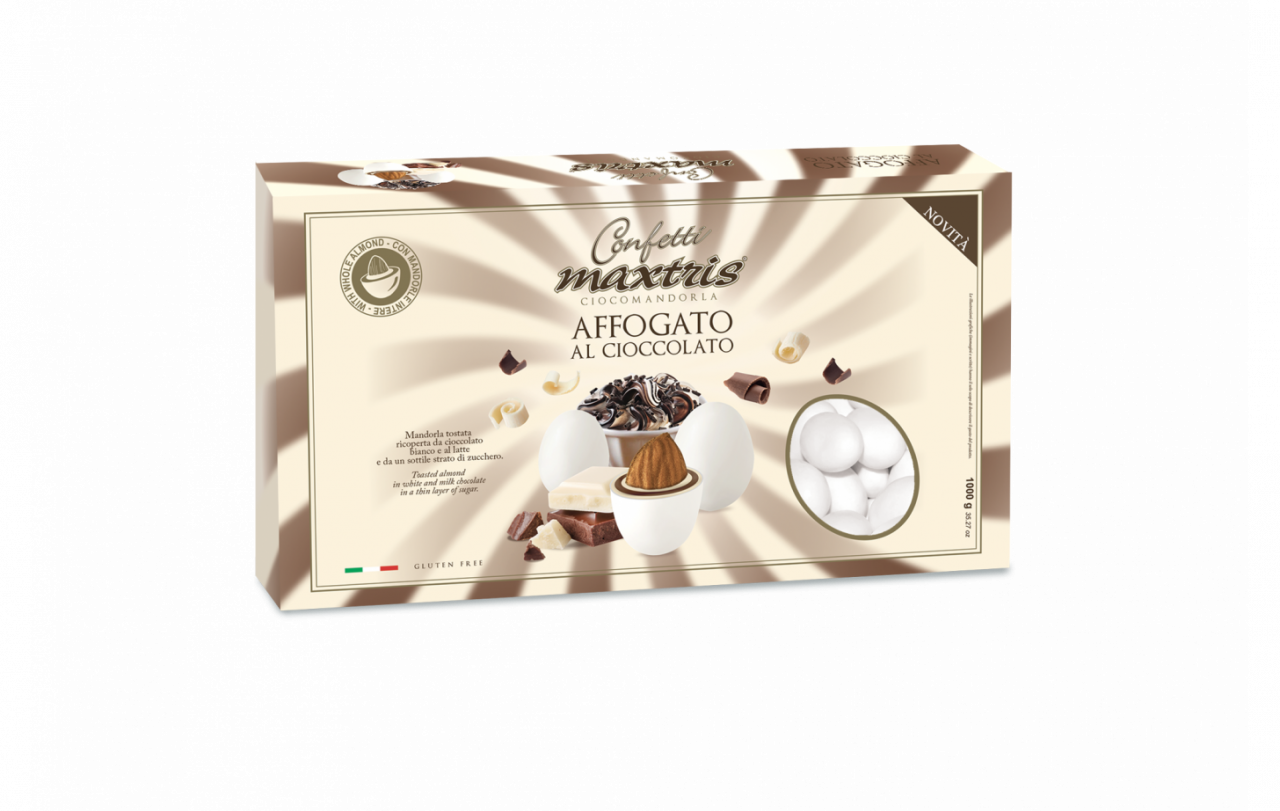 Confetti ciocomandorla affogato cioccolato bianco kg1 Maxtris