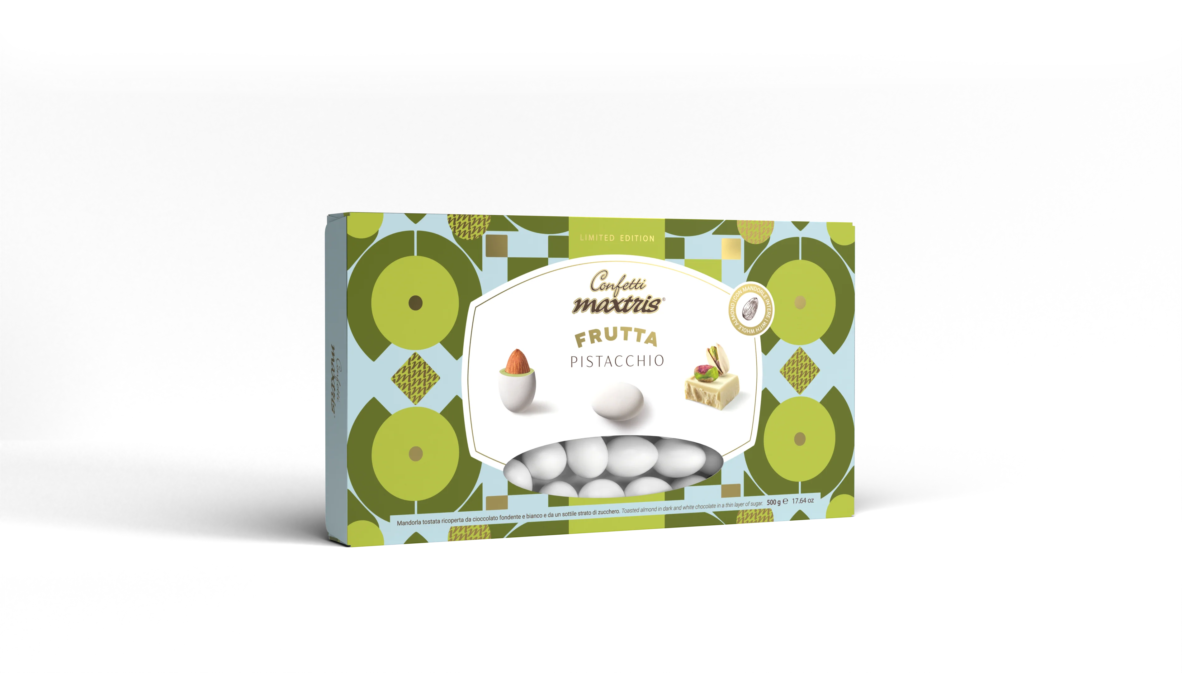 Confetti ciocomandorla pistacchio bianchi 500gr Maxtris