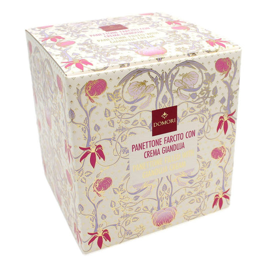 Panettone farcito con crema gianduia Domori
