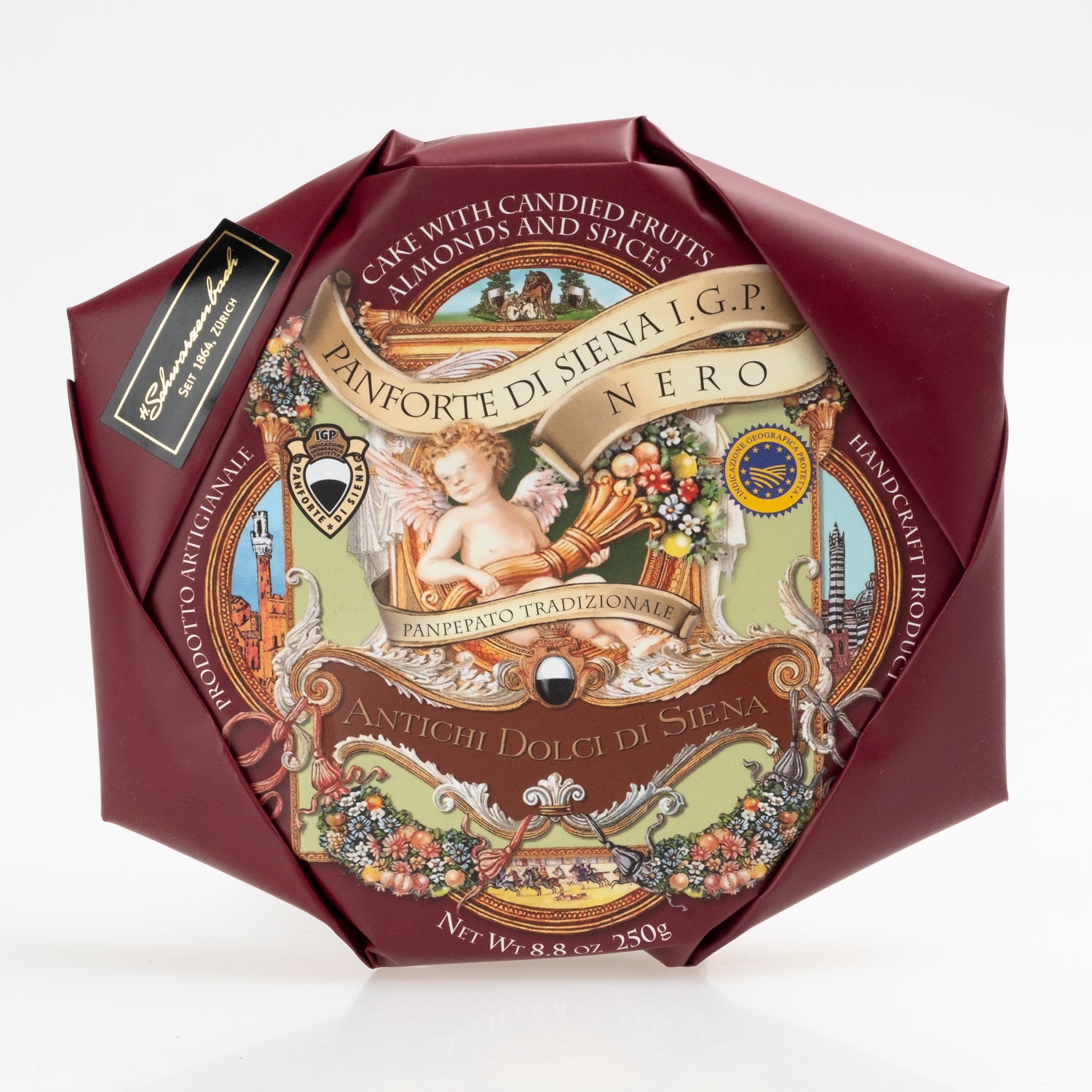 Panpepato di Siena IGP Nero 250g Fabbrica del Panforte - Enoteca Treggì
