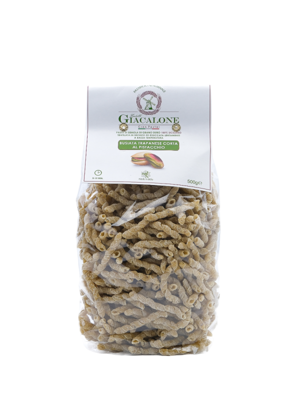 Pasta Busiata Corta al Pistacchio 500gr – Gran Pastai Giacalone