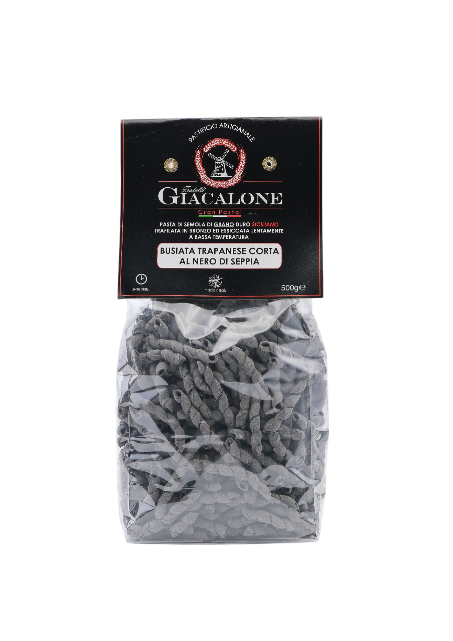 Pasta Busiata al Nero di Seppia 500gr – Gran Pastai Giacalone
