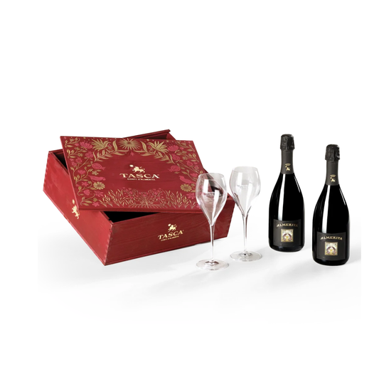 Cassetta Vini 2 Almerita Brut + Calici