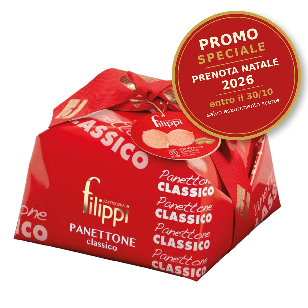 Panettone Damerino Classico Filippi 1 kg – Uvetta e Arancia Candita