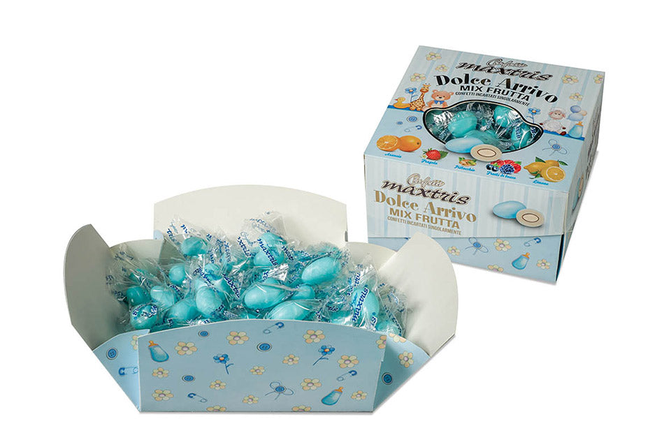 Confetti Ciocomandorla Mix Frutta Incartati Celeste 500g