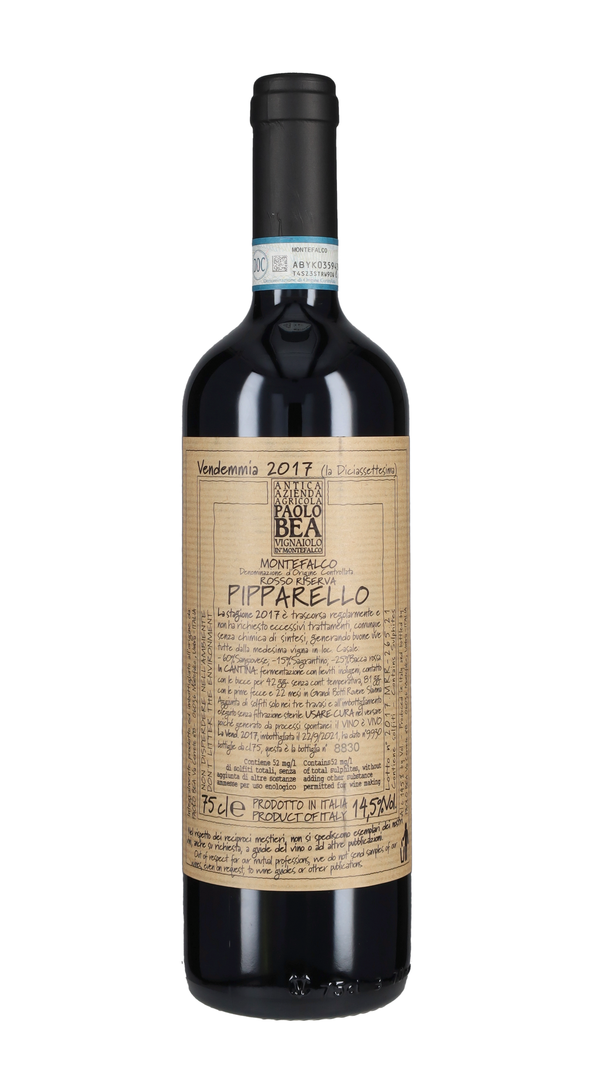 Bottiglia Montefalco Rosso Riserva Pipparello Paolo Bea