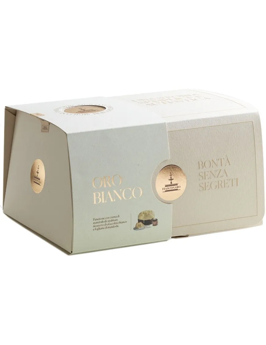 Panettone Oro Bianco 1 kg Fiasconaro con Crema di Mandorle