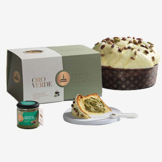 Panettone Fiasconaro Oro Verde 1kg con Crema di Pistacchio