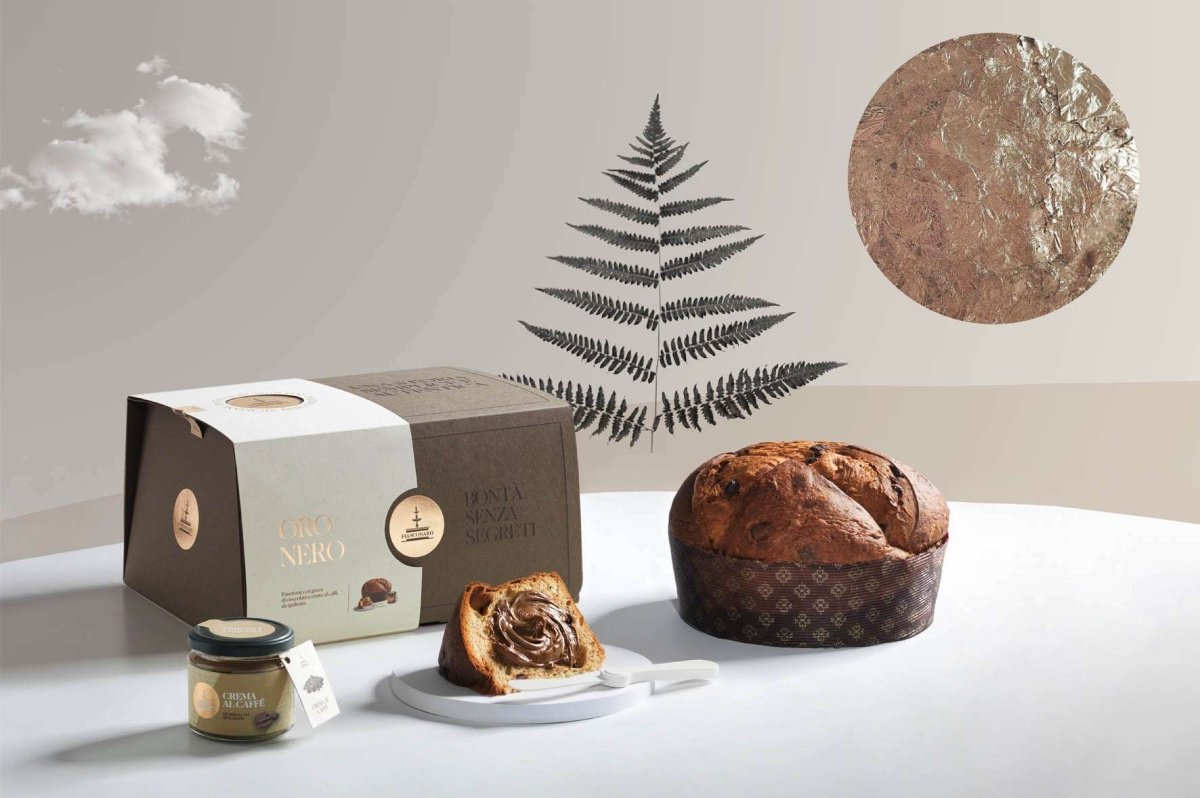 Panettone Oro Nero Fiasconaro 1 kg al caffè e cioccolato fondente