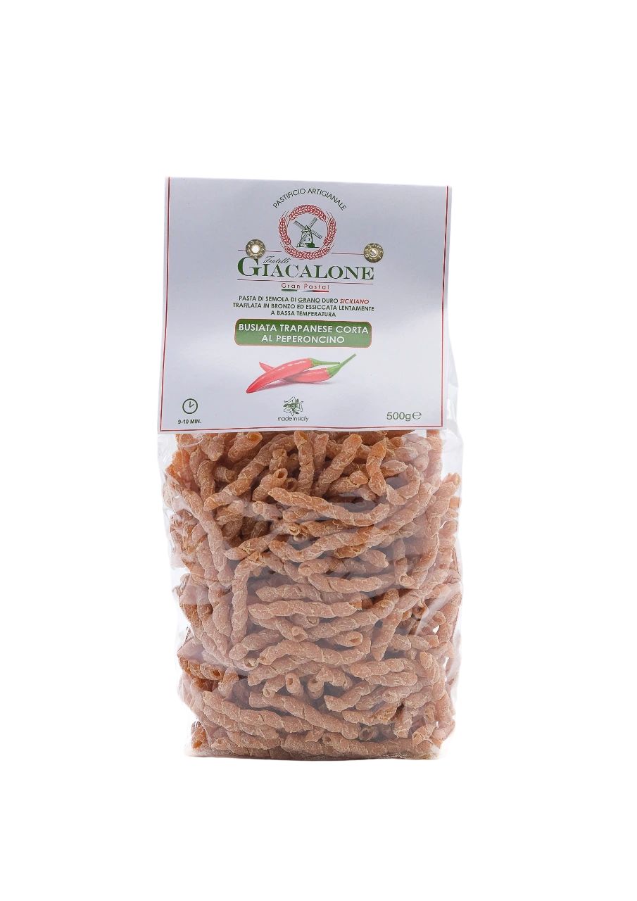 Pasta Busiata al Peperoncino 500gr – Gran Pastai Giacalone