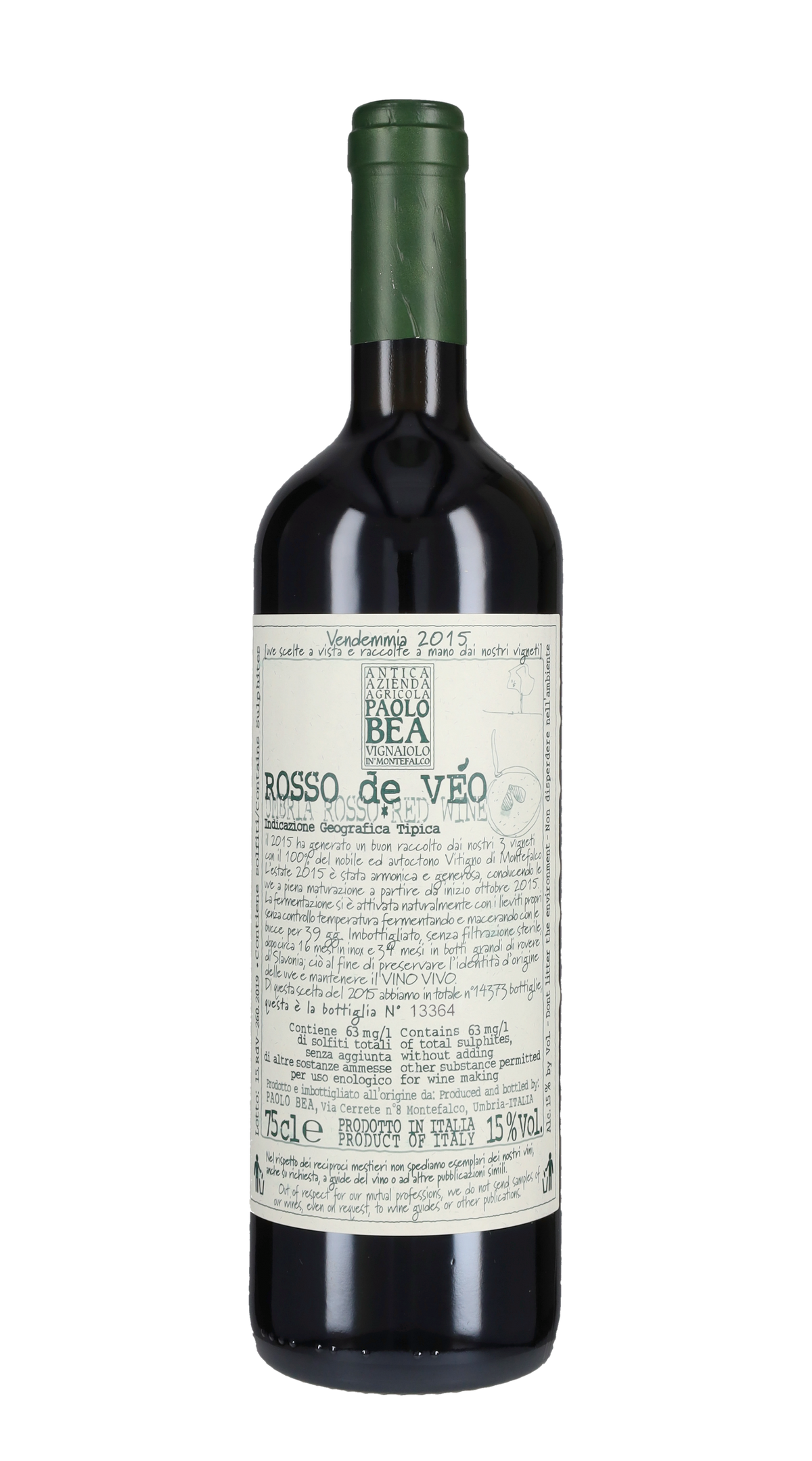 Bottiglia Umbria Rosso IGT Rosso de Veo Paolo Bea