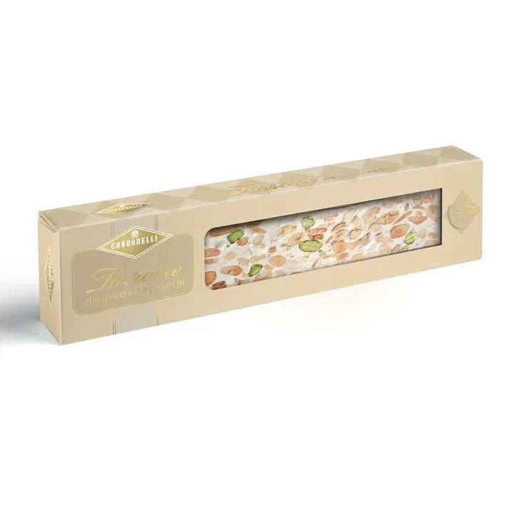 Stecca di torrone morbido Mandorle e Pistacchi 150g – Condorelli