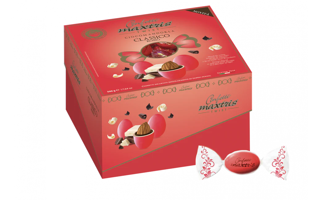 Confetti Ciocomandorla Incartati Rosso 500g